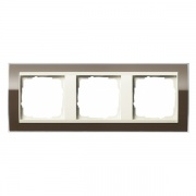 Рамка 3-ая Gira Event Clear Коричневый цвет вставки Кремовый глянцевый