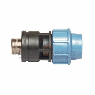 Переход на наружную резьбу UNIDELTA 1035 - 32 x 1" (винтовой, для труб ПНД, резьба латунная)