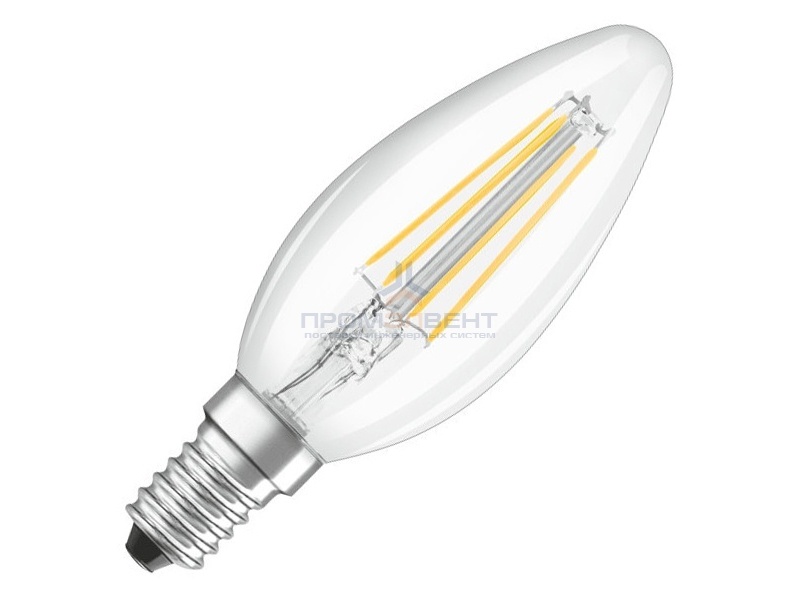 Лампа филаментная светодиодная свеча Osram LED P Retrofit CLAS B 40 4W/827 470lm E14 Filament