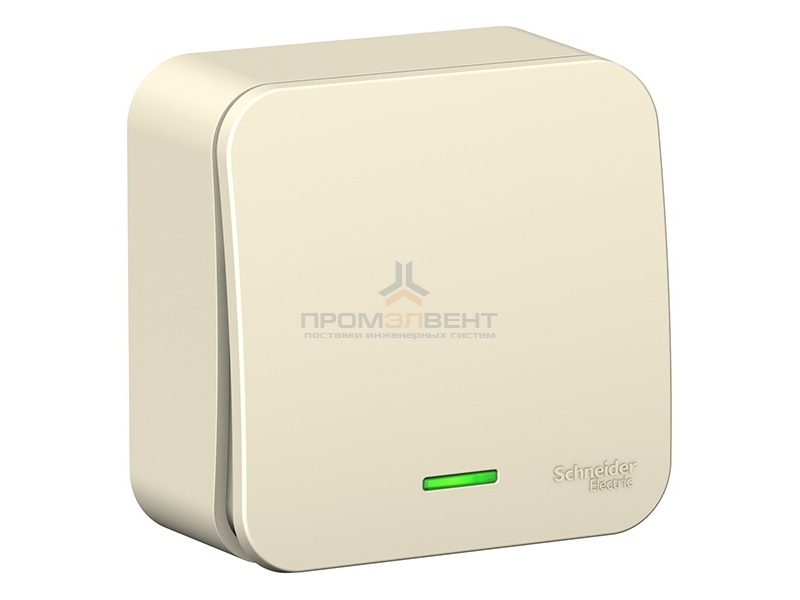 Выключатель 1-клавишный с подсветкой (cх.1) Blanca Schneider Electric 6А 250В молочный изол.пластина